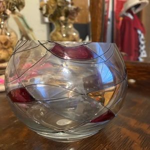 Partylite mosaic glass dish /candle holder